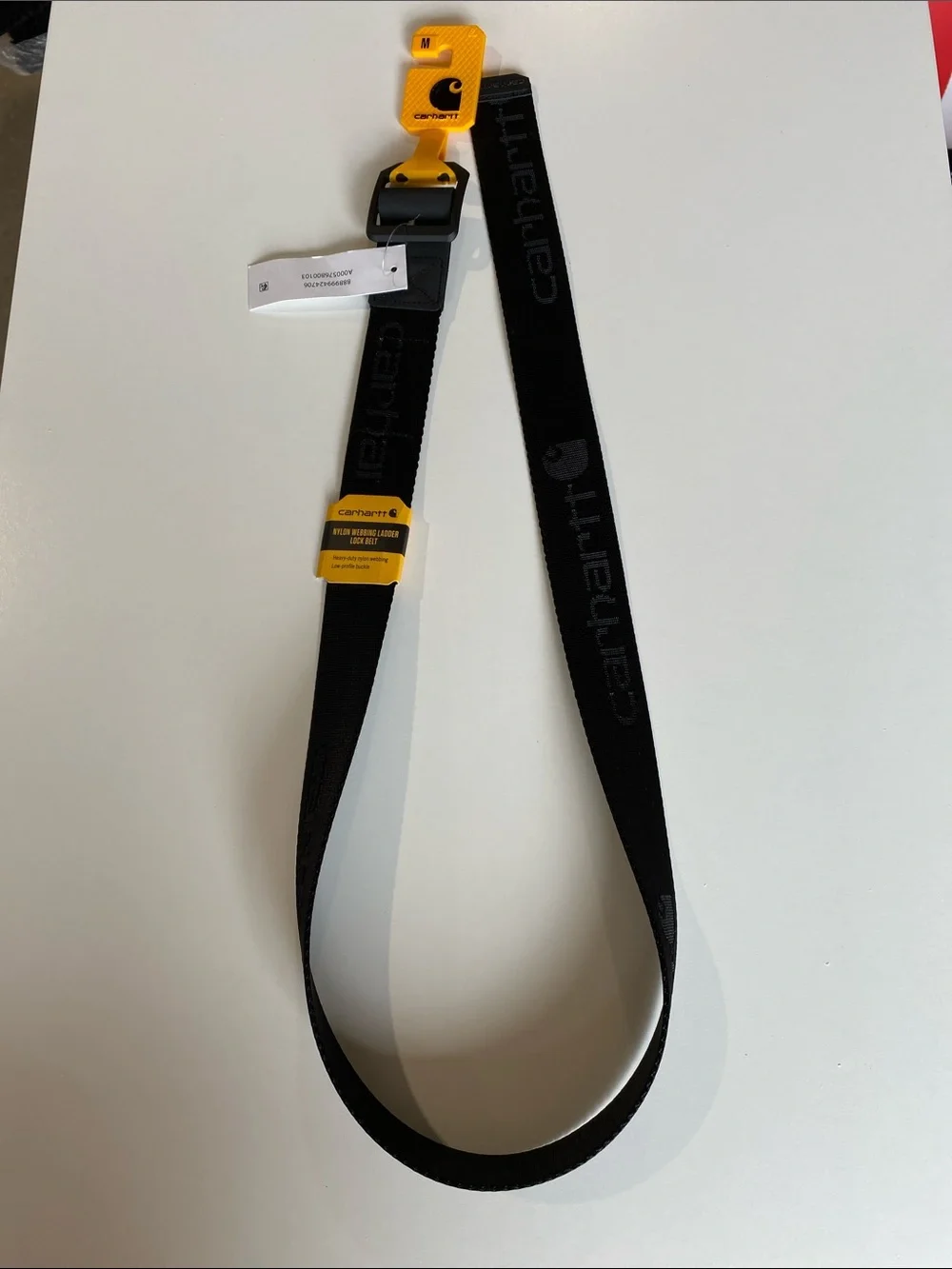 Carhartt Black Logo Webbing Belt. NWT. Size M